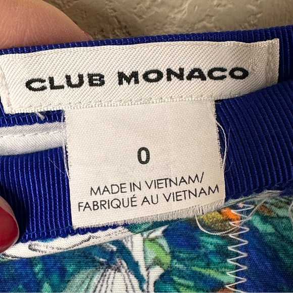 Club Monaco Francis Blue Floral Pencil Skirt size 0 - Picture 6 of 7